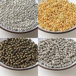 Jewelry Findings Diy Metal Beads Gold Color/Rhodium/Bronze Tone Smooth Ball Spacer Beads For Jewelry Making 2/2.5/3/4/5/6/8/10mm