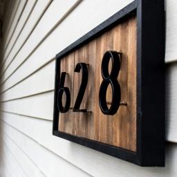 1pc 5" 125mm Floating House Number Black Aluminum Alloy Number & Letter Mailbox Address Plate Outdoor House Number #0-9