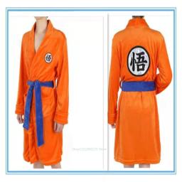 Anime Adult Dragon Ball Cosplay Costume Bathrobe Man Women Bath Robe Sleepwear Goku Pattern Plush Pajamas Christmas Party Gift