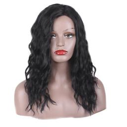 2021 African European and American Black Women's Instant Noodles Small Volume Mid-Length Curly Wig New Wig Cosplay