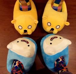 2024 Hot Women indoor Slippers Adventure Time Slippers Lovers Jake Warm Woman Slippers Finn Plush Shoes Home House Slippers