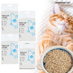 Natural Plant Tofu Cat Litter, Good Deodorization Effect, Quick Clumping and Non-Stick Bottom, Plant Cat Litter Safe and Environmentally Friendly, Flushable Toilet, Household Cat Litter