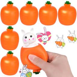 Carrot rabbit squeeze cup for venting, pop-up toy, stress relieving interactive toy for venting, a great gift item