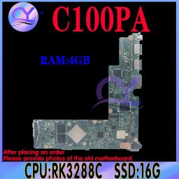 Dinzi C100PA For ASUS Chromebook Flip C100P Laptop Motherboard 4G RAM RK3288C Processor Graphic 16G SSD Test Work 100%
