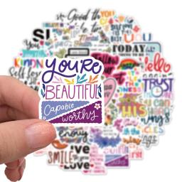 10/52PCS Inspirational Stickers Motivational Phrases Life Quotes Decals DIY Laptop Study Room Scrapbooking Stickers Kid Toy
