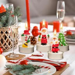 Small Christmas Candles Holiday Candle Set Soy Wax 4Pieces Scented Candles Set Cute Winter Candle Set Long-Lasting Fragrance