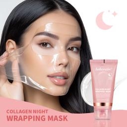 Collagen Overnight Wrapping Peel Off Facial Mask Pack Elasticity Hydration Care Reduces Sagging Dullness Hydrolyzed Collagen