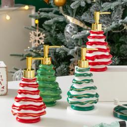 Bathroom Shampoo Bottle Christmas Tree Shape Ceramics Wristband Hand Dispenser Shower Gel Dispenser Press Bottle Soap Dispenser
