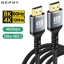 HDMI 2.1 Cable for Xiaomi mi TV Box Laptop PS4 PS5 Ultra HD High Speed 8K 60HZ 4K 120HZ HDR HDCP 1M 2M 3M 5M 7M 1 2 3 5 7 Meters