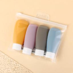 4Pcs 60ml Leak Proof Refillable Liquid Travel Containers for Travel Size Toiletries Travel Tubs Accessories for Shampoo