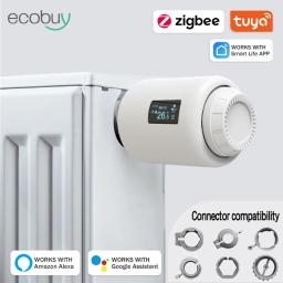 Zigbee 3.0 Smart Home Thermostat Tuya Wifi  Temperature Heater Radiator Valve  Programmable TRV Thermostatic Head Google Alexa