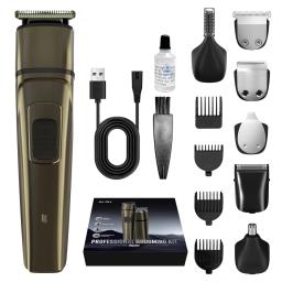 5 in 1 Electric Hair Clippers Men Professional Cordless Hair Trimmer Razors Rechargeable IPX7 Waterproof Hair Cutting Machine