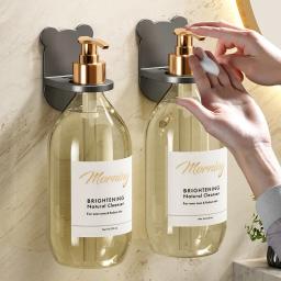 Universal Shower Gel Bottle Rack Adjustable Shampoo Bottle Holder Hand Soap Dispenser Hook Wall Mounted Free Punching