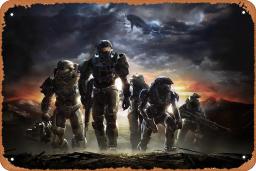 Halo Reach Key Art Poster Iron Painting Wall Poster Metal Vintage Band Tin Signs Retro Garage Plaque Decorative Living Room Gard