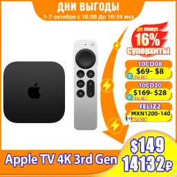 Original Apple TV 4K 3rd Gen 2022 Version TV7 64GB 128GB A15 Bionic Wifi 6 Ethernet Dolby Vision HDR10+ Facetime Siri Remote