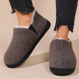 Litfun Warm Fuzzy Lined House Slippers For Men Women Comfort  Memory Foam Cotton Shoes Non-slip Fur Flat Shoe Indoor And Outdoor