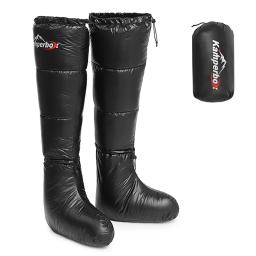 Winter Down Booties Socks Warm Soft Windproof Long Sleeping Footmuffs with Drawstring for Camping Backpacking Sleeping Bag Tent