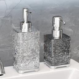 400ML Acrylic Soap Dispenser Bottles Refillable Press Hands Dishes Liquid Dispenser Kitchen Bathroom Countertop Soap Containers