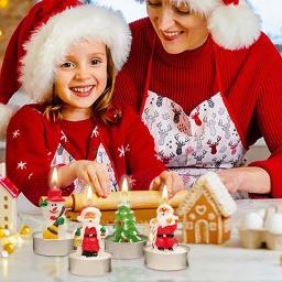 Soy Candles Christmas Scents Holiday Candle Set Soy Wax 4Pieces Scented Candles Set Cute Winter Candle Set Long-Lasting