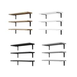 3 Pieces Wooden Floating Wall Storage Shelves Versatile Book Shelf Rustic for Seasoning Bottles Dishes Simple Installation