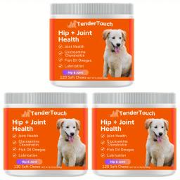 360 Chews - 3 Pack (3 x 180g/6.35oz) 540g/19.1oz - TenderTouch Hip & Joint Health - Glucosamine for Dogs Soft Chews