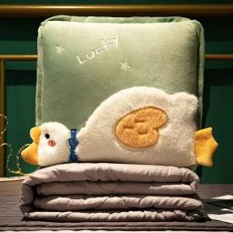 Two-in-one pillow blanket for office and car: extra-thick for extra comfort, folds compactly for naps or use as a sofa or car ba