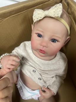 18 Inch Reborn Baby Doll Raven Full Body Silicone Vinyl Girl Washable Bebe 3D Painted Skin Reborn Collectible Art Christmas Gift