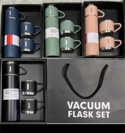 3Pcs/Set Double-layer 304 Stainless Steel Insulated Cup Set,Portable Water Bottle With Three Lids, Suitable For Outdoor Camping