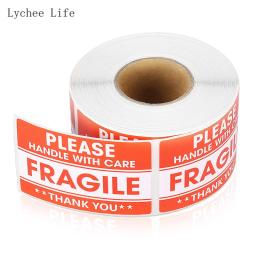 Lychee Life 100PCS Fragile Stickers The Goods Please Handle With Care Warning Labels DIY Supplies
