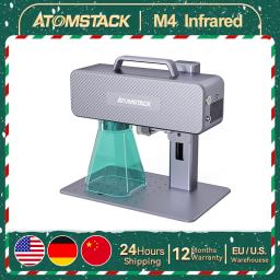 AtomStack M4 1064nm Infrared Marking Machine 2-IN-1 High Precision Desktop Handheld Metal Engraver 12m/s Fast Speed DIY Printer