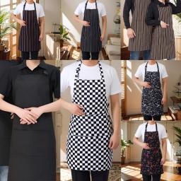 1/2/5pcs Adjustable Kitchen Oil Resistant Cooking Apron Restaurant Hotel Chef Waiter Apron Household Cleaning Aprons With Pocket