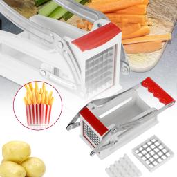Manual French Fry Cutter Holes Blades Manual Food Slicer Stainless Steel Manual Potato Slicer Cutter Chopper Home Kitchen Gadget