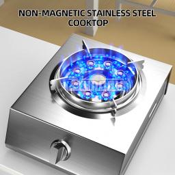 Energy-saving Cooktops Estufas Stainless Steel Gas  Stove Kitchen Single Desktop Gaskocher Flameout Protection