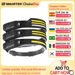 LED Headlamp Sensor Headlight With Built-in Battery Head Flashlight USB Rechargeable Work Light Head Lamp Super Bright Torch