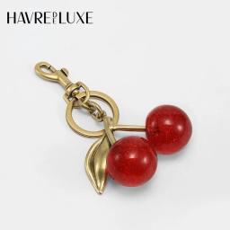 bag accessories bag charm Handbag pendant keychain women's exquisite Internet-famous crystal Cherry car accessories high-grade