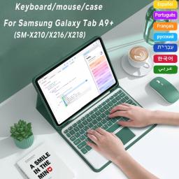 Keyboard Case For Samsung Galaxy Tab A9 Plus A9+ 11 X210 X215 X216 Multilingual Detachable Backlit Touch Keyboard Cover