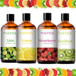 PHATOIL 100ml Sweet Fruity Fragrance Oil for Soap Candles Making -Strawberry Mango Apple Banana Lemon Aroma Oil For Diffuser