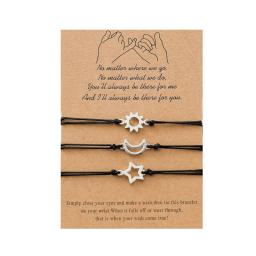 3 Pieces/set Friendship Card Bracelets Long Distance Relationship Promise Bracelet Party Birthday Gift for Best Friends Sisters