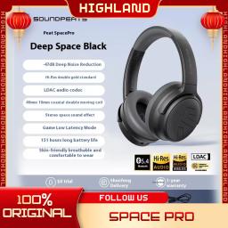 Soundpeats Space Pro HiFi HD Wireless Bluetooth Headphone Battery Life Noise Reduction Headsets Subwoofer Active Game Earphones