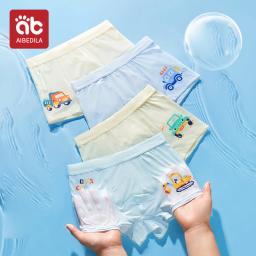AIBEDILA Summer Boys Thin Mesh Breathable Panties 4PCS Kids Modal Antibacterial Knickers Baby Cute Soft Briefs kids Underwears