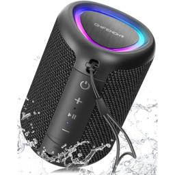 Portable Bluetooth Speaker with Lights,Powerful Crystal Clear Sound,IPX5 Waterproof,AUX&TFCard,Bluetooth5.3TWS Small Outdoor