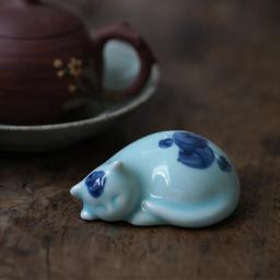 Ceramic hand-painted kitten tea pet ornaments, beckoning cats, rich cats, new Chinese office decorations, tea play, tea ceremony