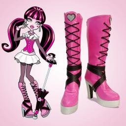 Anime Monster Cosplay Draculaura High Heel Boots Halloween Carnival Custom Made Shoes