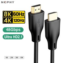 HDMI 2.1 Cable For TV Laptop PC PS4 PS5 Switch Ultra High Speed 8K 60HZ 4K 120HZ HD HDR HDCP 1M 2M 3M 5M 1 2 3 5 Meter Long Cord