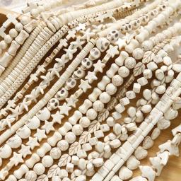 Natural White Turquoise Simulation Skeleton Head Starfish Straight Hole Beaded Spacer DIY Bracelet Earrings Jewelry Accessories