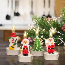Christmas Candle Set Holiday Candle Set Soy Wax 4Pieces Scented Candles Set Cute Winter Candle Set Long-Lasting Fragrance