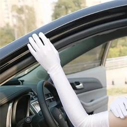 Long Satin Gloves for Women, Mittens, Monochromatic, Women's Fashion, Evening and Prom Costume, Autumn and Winter