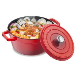 Enameled Cast Aluminum Dutch Oven With Lid 4.7L Stew Pot for Bread Baking Casserole Dish Nonstick Pan For All Heat Source 24cm