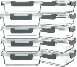 2024 NEW 10 Packs 30 Oz Glass Meal Prep Containers,Glass Food Storage Containers W/ Lids,Airtight Glass Lunch Bento Boxes,BPA