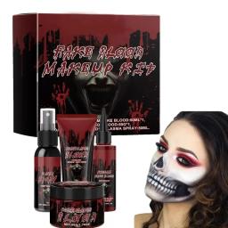 Fake Blood Makeup Kit Halloween Body Paint Blood Makeup Long-lasting Coagulated Bloody Scar Simulation Cosmetic For Adults